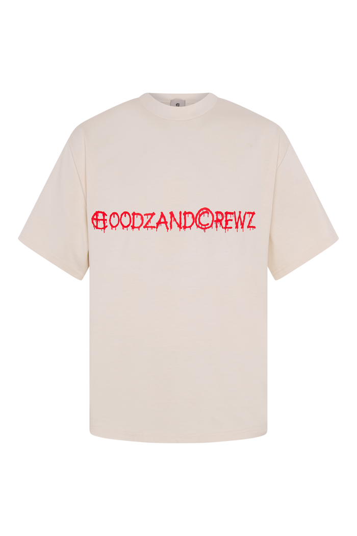 T-Shirt Cream with red design