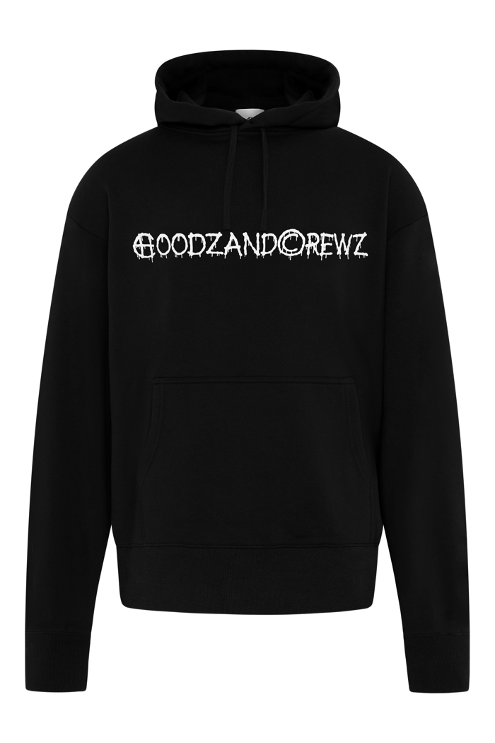 Hoodie Black with white design