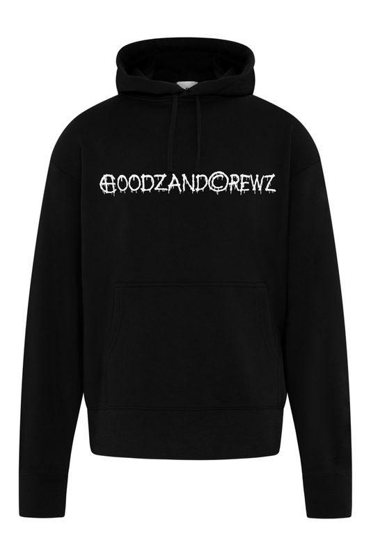 Hoodie Black with white design