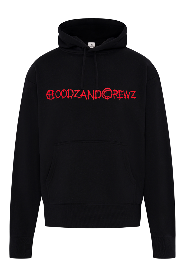 Hoodie Black with red design