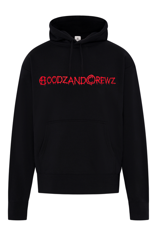 Hoodie Black with red design