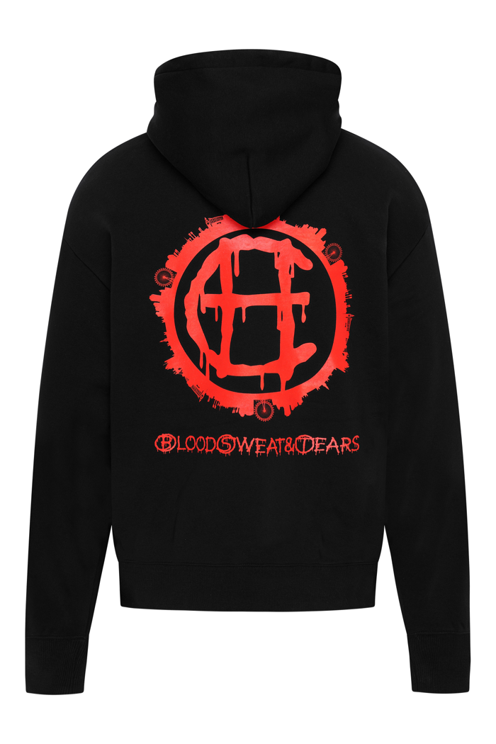 Hoodie Black with red design