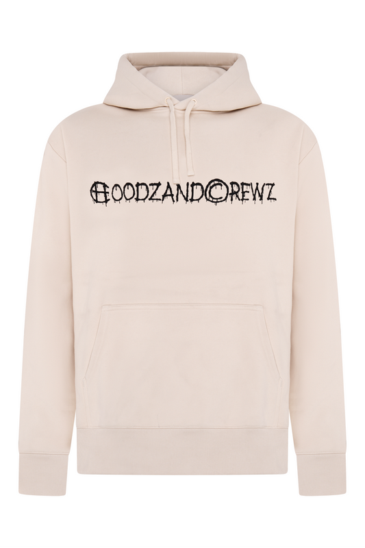 Hoodie cream with black design